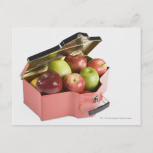 Close-up of apples in a box postcard