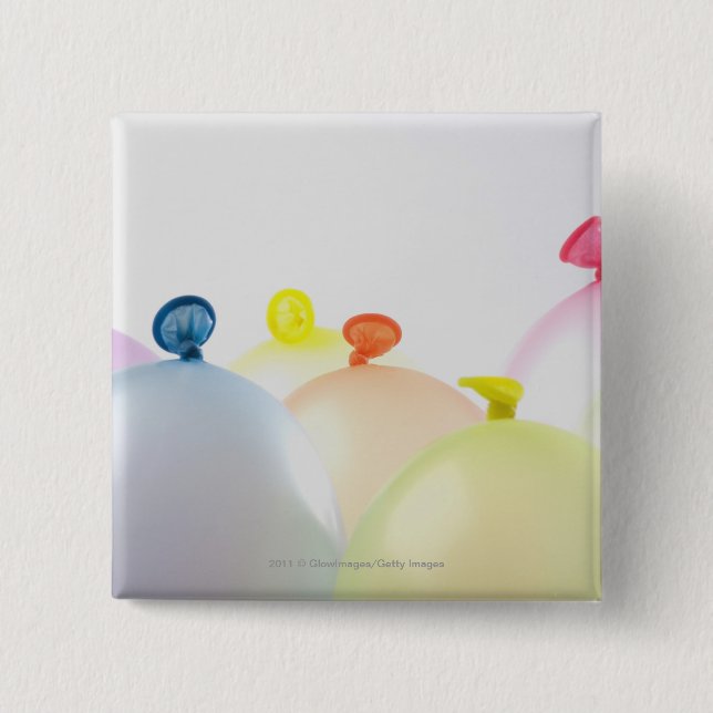 Close-up of balloons 15 cm square badge (Front)