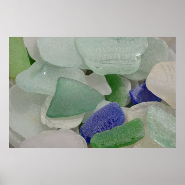 Close up of beach glass, Alaska Poster (Front)