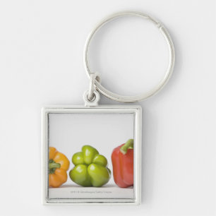 Close-up of bell peppers in a row key ring
