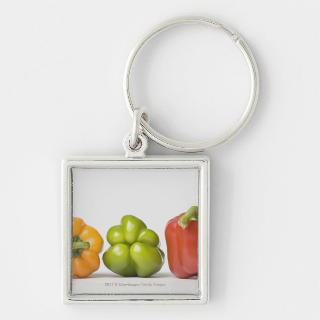 Close-up of bell peppers in a row key ring (Front)