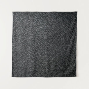Close up of black leather texture and backgroundle tapestry