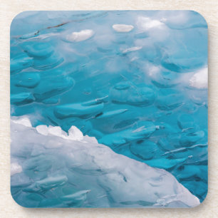 Close-up of blue ice coaster