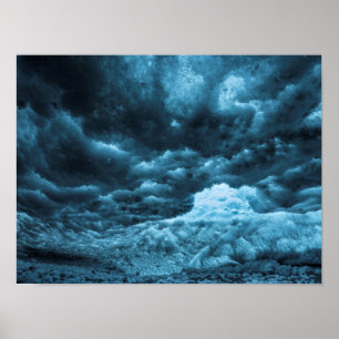 Close up of blue ice, Iceland Poster