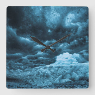 Close up of blue ice, Iceland Square Wall Clock
