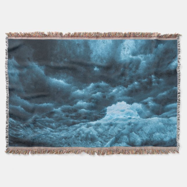 Close up of blue ice, Iceland Throw Blanket (Front)