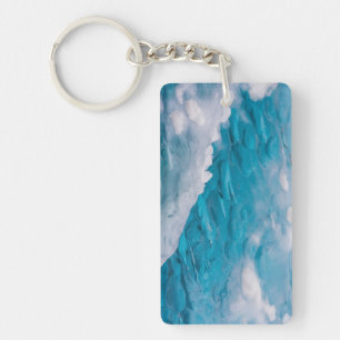 Close-up of blue ice key ring