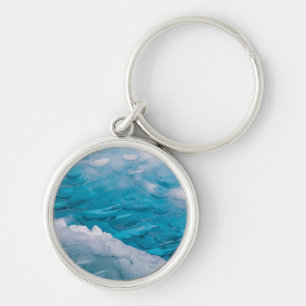 Close-up of blue ice key ring