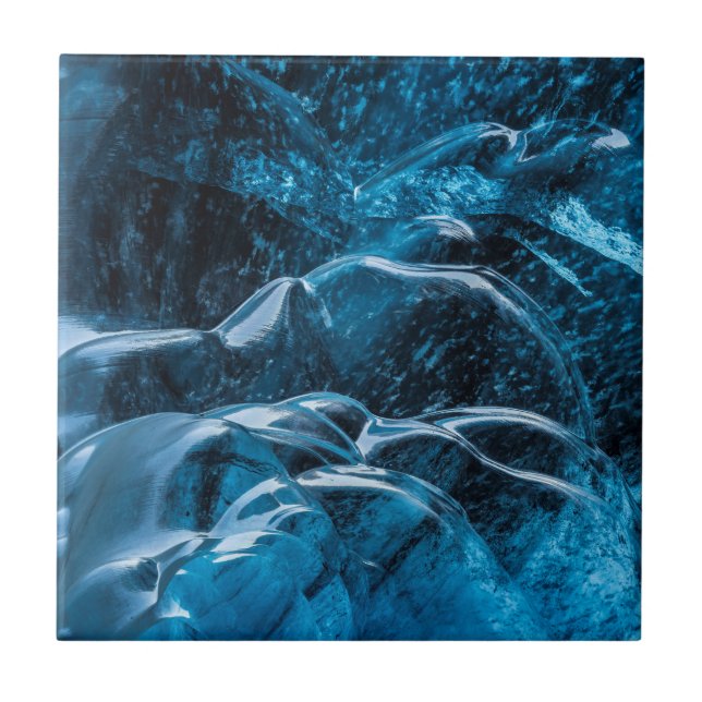 Close Up Of Blue Ice Walls Ceramic Tile (Front)