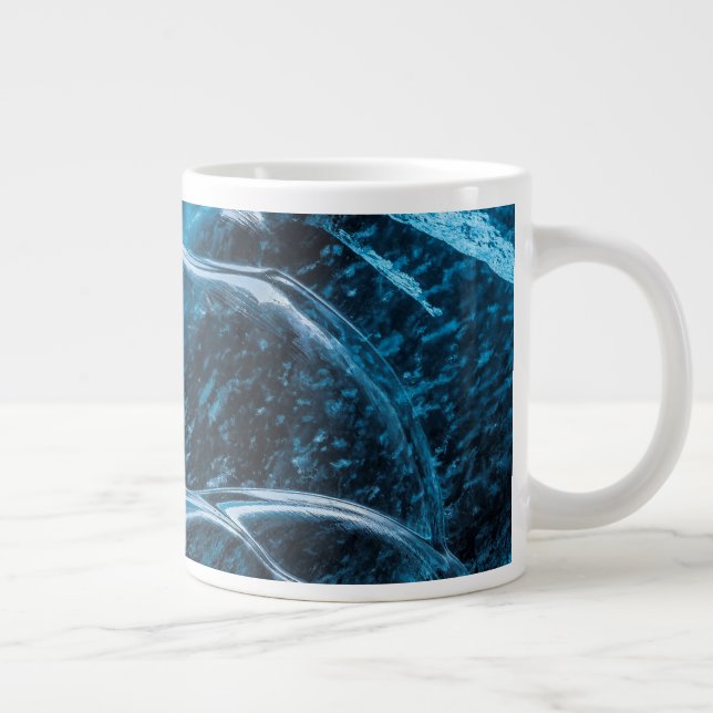 Close Up Of Blue Ice Walls Large Coffee Mug (Right)