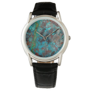 Close up of blue Shattuckite Watch