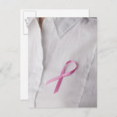 Close up of Breast Cancer Awareness Ribbon on Postcard (Front/Back)