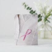 Close up of Breast Cancer Awareness Ribbon on Postcard (Standing Front)