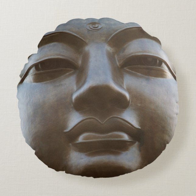Close-up of Buddha statue Round Cushion (Front)