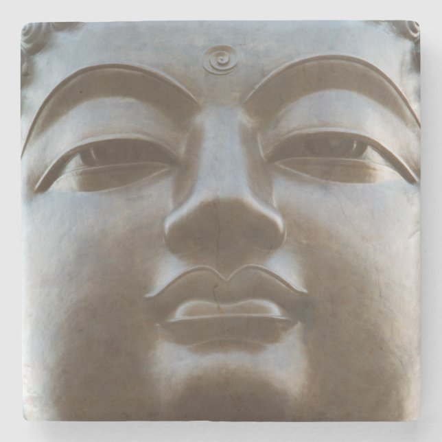 Close-up of Buddha statue Stone Coaster (Front)