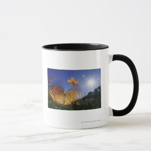 Close-up of butterfly, flapping wings mug