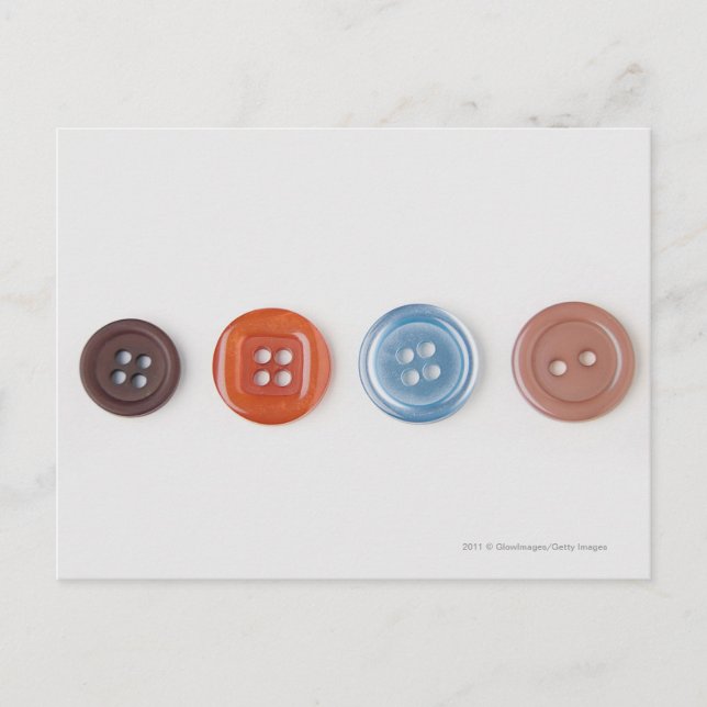 Close-up of buttons postcard (Front)
