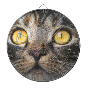 Close-up of Cat with Yellow Eyes Dartboard