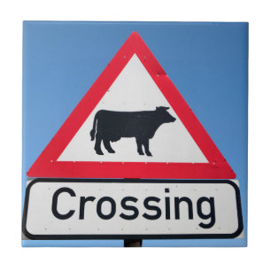 Close-Up Of Cattle Crossing Sign. Western Cape Tile