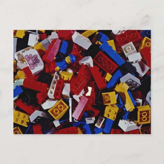 Close-up of children's building blocks postcard (Front)