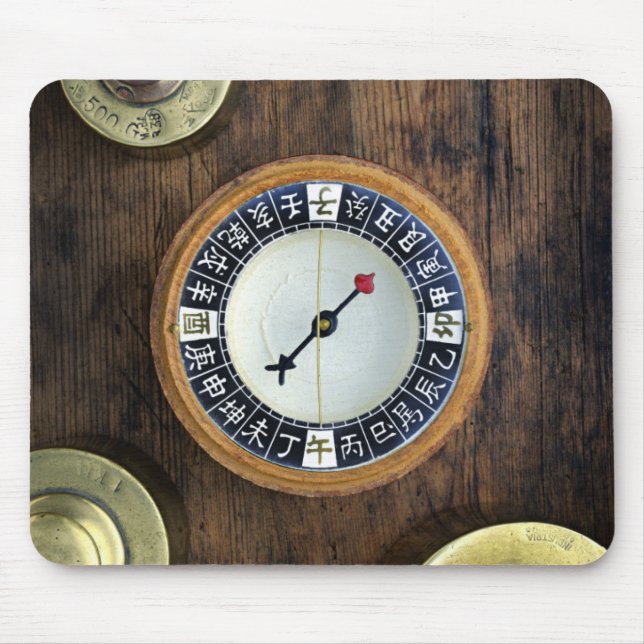 Close Up Of Chinese Compass And Gold Weights Mouse Pad (Front)