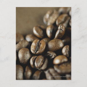 Close-up of coffee beans postcard