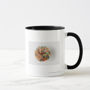 Close-up of coloured pencils mug
