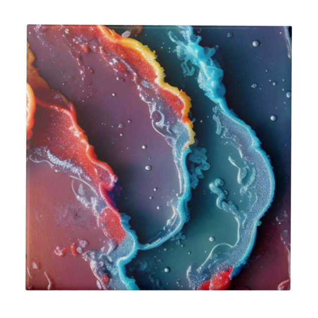 Close-up of Colourful Paint Ceramic Tile (Front)