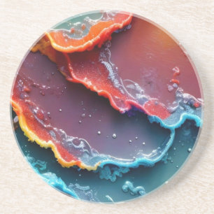 Close-up of Colourful Paint Coaster