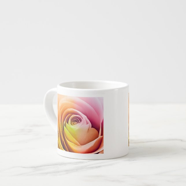 Close up of Colourful Rose Petals Espresso Cup (Front Left)