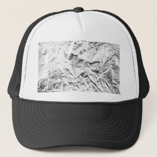 Close-Up Of Crumpled Aluminium Foil Trucker Hat