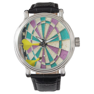Close-up of dart board watch