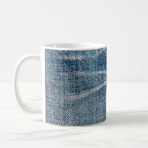 Close-Up of Denim Cloth. Coffee Mug