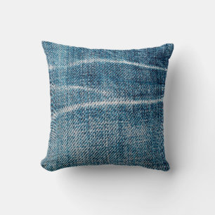 close-up of denim cloth cushion