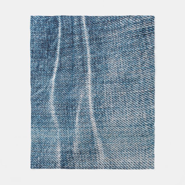 Close-Up of Denim Cloth. Fleece Blanket (Front)