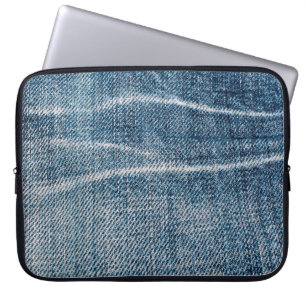 Close-Up of Denim Cloth. Laptop Sleeve