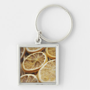 Close-up of dried slices of lemon key ring