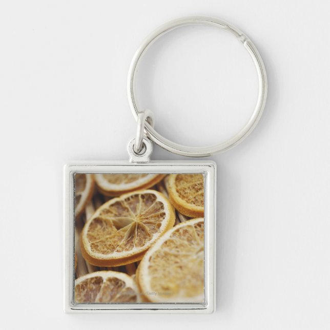Close-up of dried slices of lemon key ring (Front)