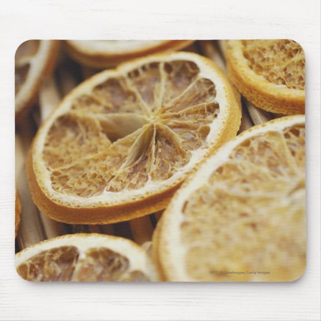 Close-up of dried slices of lemon mouse pad (Front)