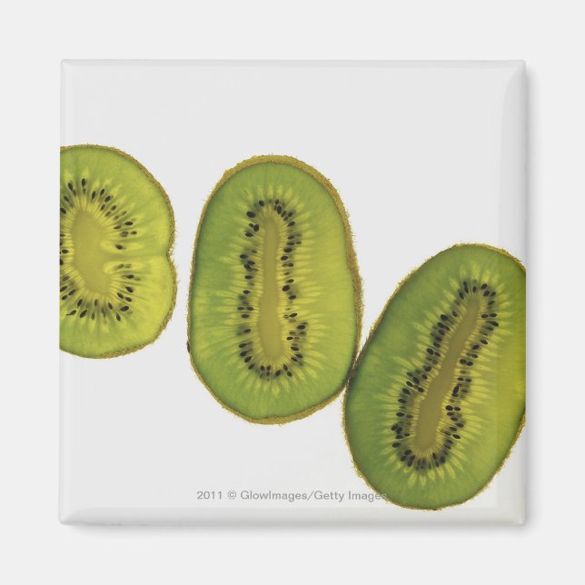 Close-up of five slices of kiwi fruit magnet (Front)