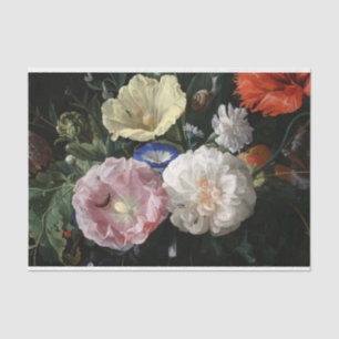 Close-Up of Flowers in a Glass Bottle by De Heem Tissue Paper