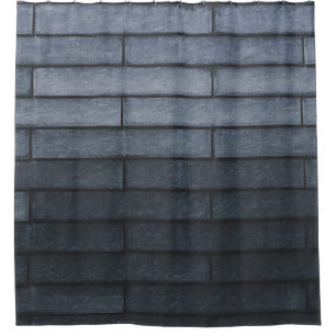 Close-up of gray brick wall shower curtain