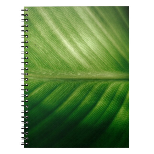Close-up of green elaf notebook (Front)