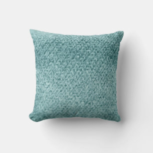 Close up of green knitted textured background. cushion