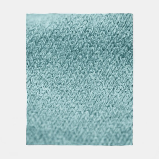 Close up of green knitted textured background.  fleece blanket (Front)