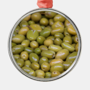 Close Up Of Green Olives Metal Tree Decoration