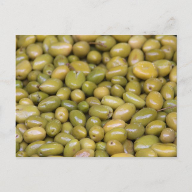 Close Up Of Green Olives Postcard (Front)