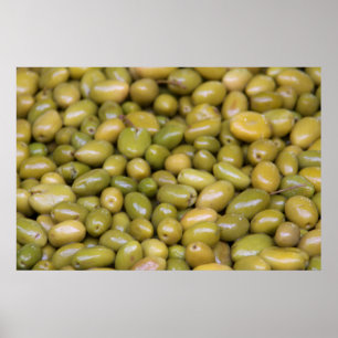 Close Up Of Green Olives Poster