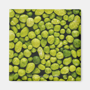Close-up of green pebbles magnet
