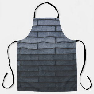 Close-up of grey brick wall apron